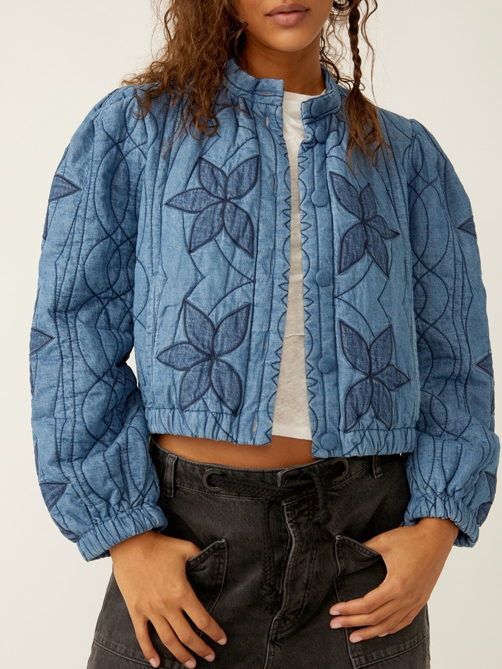 Free People Quinn Quilted Patch Jacket